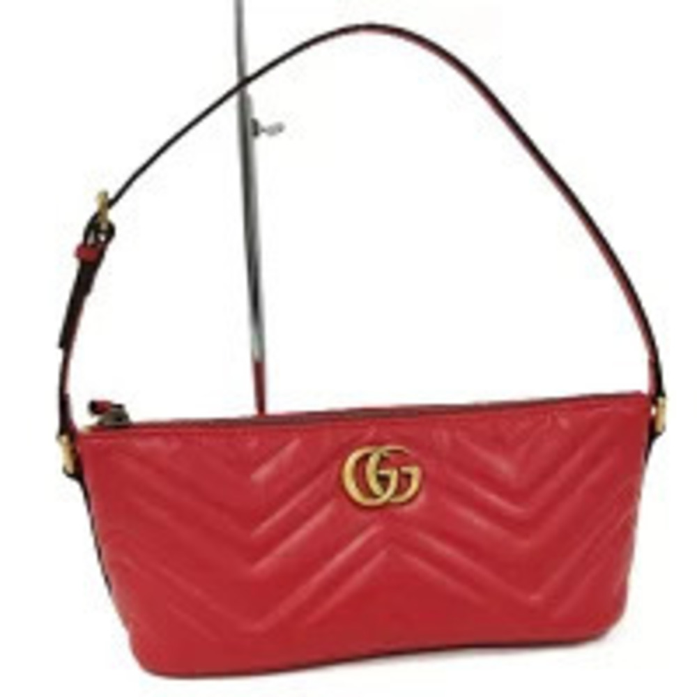Gucci GG Marmont Shoulder Bag Leather Red